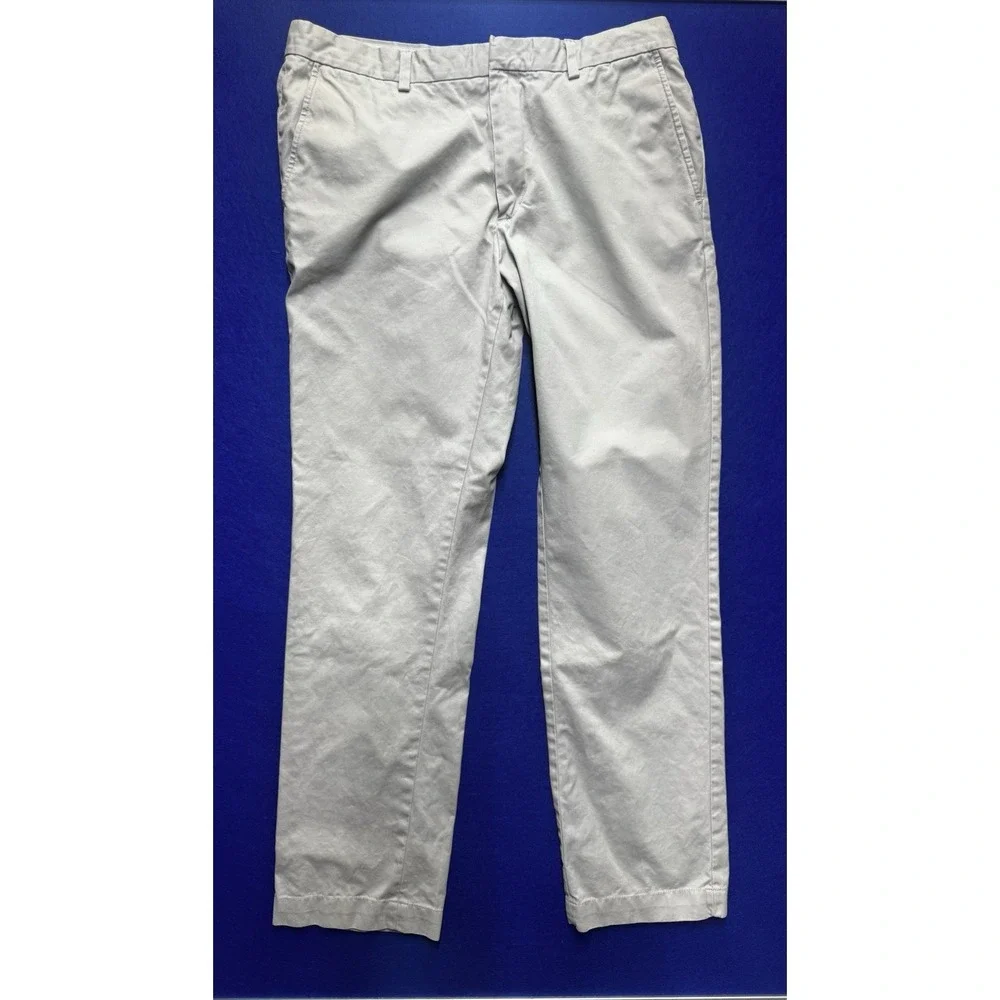 Banana Republic Men's Beige Aiden Chino Pants Size 34x34, Preppy, Slim fit